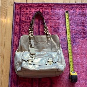 Coach Gold shimmer tote